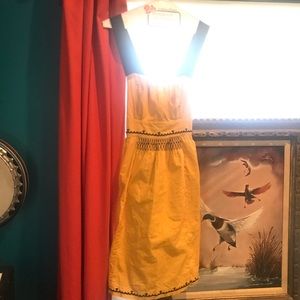 Embroidered Yellow Cotton Sundress